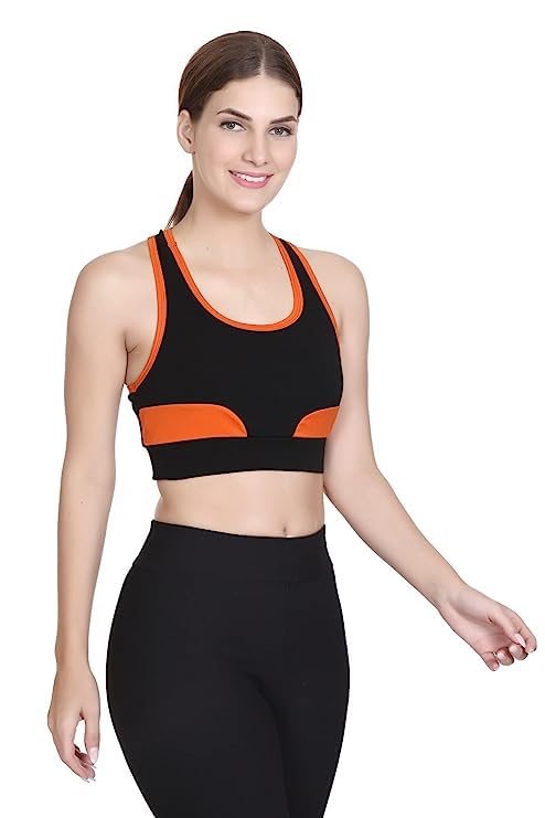 Image of Women's Non Padded Stylish Sports Bra, Full Coverage, Anti Bacterial, Wireless Comfortable Gym, Yoga Sport Bra