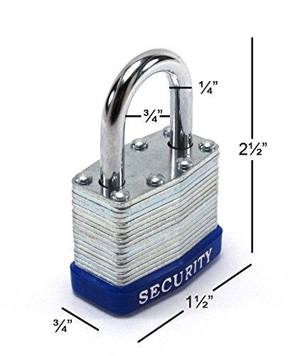 Elitexion Heavy Duty Laminated Steel Padlock, Commercial Grade Keyed Alike 1-1/2 Inch (Pack Of 6) #TOP2