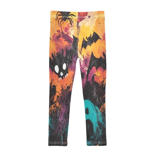 Halloween Spooky Bat Spider Ghost Girls Casual Leggings for Kids Printed Long Pant Bottoms Stretch and Soft2