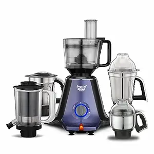Preethi Zodiac Glitter MG 264, 750 Watt Mixer Grinder, 5 Jars (3 Stainless steel Jars +1 Juicer Jar+1 Master Chef Plus Food processor Jar) 5 Yr Motor Warranty & Lifelong Free service, Lavender/Black