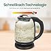 EMERIO Wasserkocher | TESTSIEGER Haus & Garten Test 02/2019 | aus hochwertigem Borosilikatglas | mit Temperaturwahl (60-70-80-90-100°C) | AutoOff & Trockengehschutz & Warmhaltung | 2200W | WK-119255.5