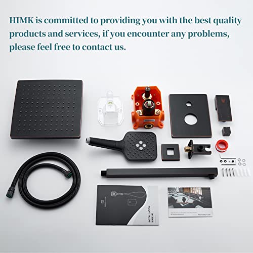 Himk Shower System, Wall Mounted Shower Faucet Set For Bathroom With High Pressure 10" Rain Shower Head And 3-Setting Handheld Shower Head Set (Pressure Balance Shower Valve Include),Oil Rubbed Bronze #TOP5