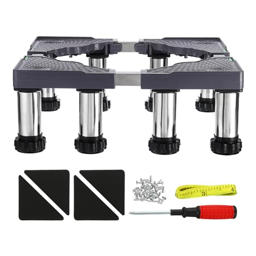 Image of PATIKIL Mini Fridge Stand, 8 Strong Feet Laundry Stand Base Multi-Functional Adjustable Base Tray Anti-Vibration for Refrigerator Washing Machine Dryer AC, 5.5"-6.7" Height