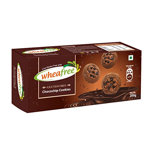 Image of Wheafree Gluten Free Chocochip Cookies 200g | Tasty Crunchy and Chocolate Flavoured Cookies with Chocochips | Best Tea Time Snacks | Nutritious |