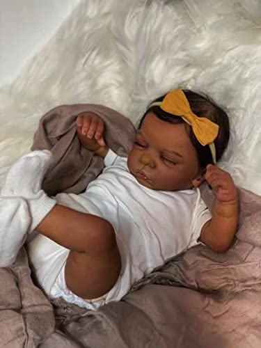 Muñeca Reborn Bebé Niña Negra 19 Pulgadas Realista miniatura 1
