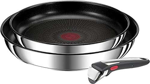 Tefal L97493 Ingenio Preference On Zestaw 2 patelni + odpinany uchwyt: patelnie 24 i 28 cm, wymienny uchwyt, patelnie nieprzywierające, powłoka tytanowa, termosignal, nadaje się do mycia w zmywarce