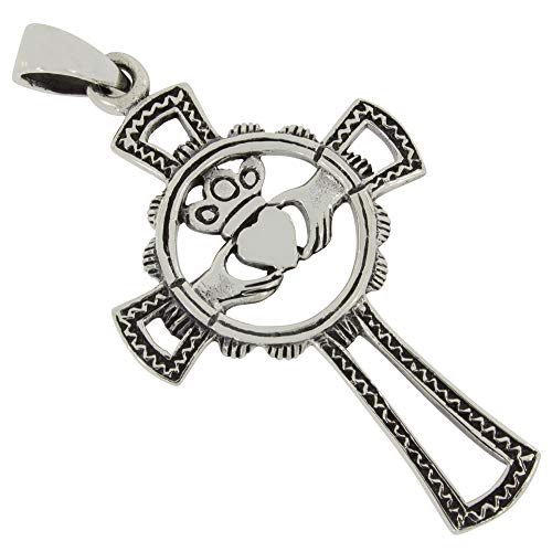 Preisvergleich Produktbild AFP Anhänger Claddagh Kreuz 925 Sterling Silber AS-684