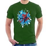 Marvel Christmas Spider Man Swinging To The Rescue Men's T-Shirt