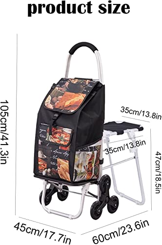 einkaufstrolley klappbar Faltbarer Allzweckwagen Mit Treppenrädern Und Elastischem Seil, Leichte, Wasserdichte… – Bild 7