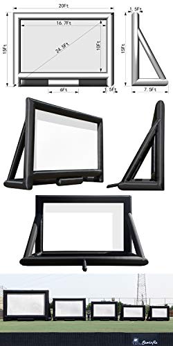 Sewinfla 24Ft Inflatable Projector Screen With Blower Support Front And Rear Projection Blow Up Outdoor And Indoor Projector Screen For Outside Party Home Theater #TOP1