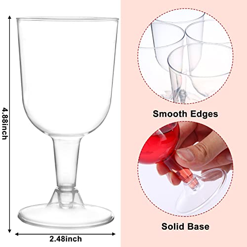 Moretoes 36Pcs 6Oz Plastic Wine Glasses For Parties Disposable Clear Wine Cups With Stems Perfect For Weddings, Birthday, Picnics, Stackable #TOP1