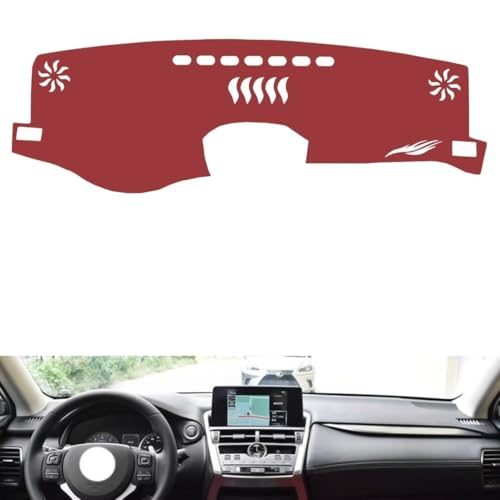 Leather Dash Board Cover mat Compatible with LEX NX (NO HUD 2014-2020，Anti-Slip,Sun Protection Dashboard Cover-red