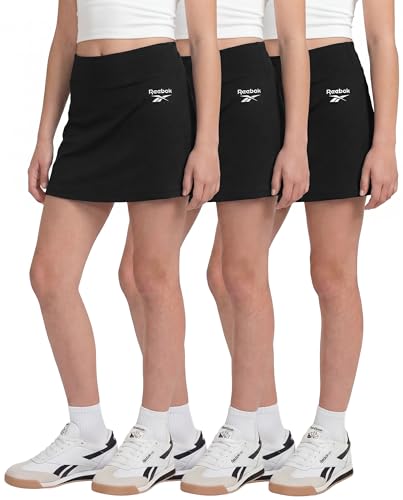 Image of Reebok 3 Pack: Girls Skorts Athletic Dry Fit Tennis Golf Skirt with Built in Shorts Active for Kids Teens Tweens (Sizes 6-16)