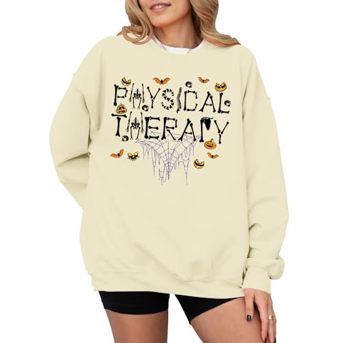 Physical Therapist Sweatshirt Retro Skull Pumpkin Graphic Sweatshirts Physical Therapist Hoodie Unisex4