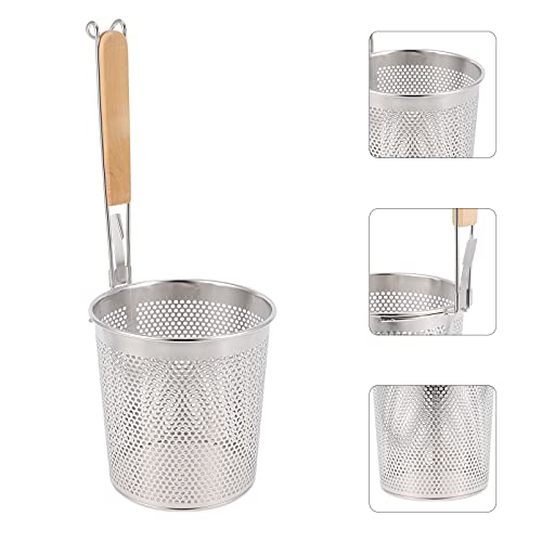 Cesta de pasta para escurrir fideos sin perder comida en la olla 6