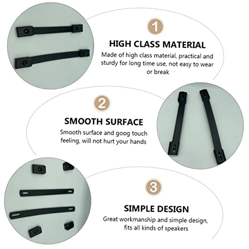 Nusitou 10Pcs Useful Handle Replacement Luggage Handles Audio Cabinet Drawer Pretty For Iron Leather Pulls Simple Strap Subwoofer Black Premium Speaker Practical Pull Delicate #TOP2