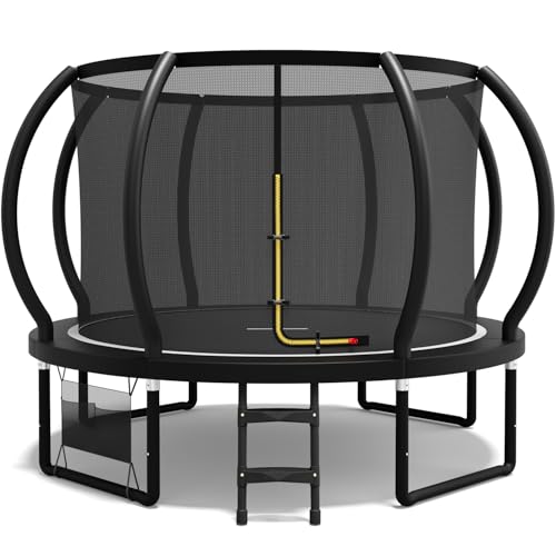 Flamaker Garden Trampoline for Children, 7.5ft/10ft/12ft/14ft Trampoline Outdoor Safety net and Padded Poles for Children Indoor Outdoor Fitness,Maximum up to 150 kg