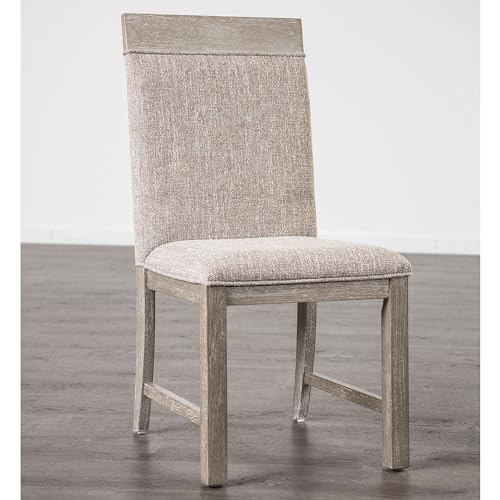 Furniture of America Burnett Solid Wood 5-Piece Dining Room Set, Rectangle Expandable Table and 4 Upholstered Side Chairs, Stability and Durability Frame for Home Kitchen, Dinettes, Gray