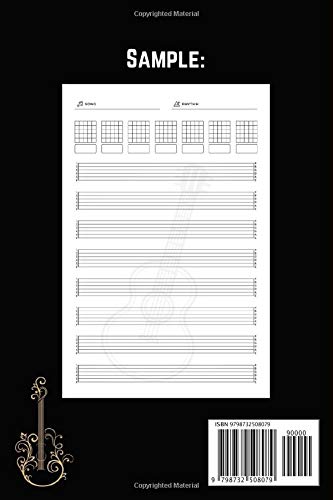 Guitar Tab Notebook: Blank 6 Strings Guitar Tablature Manuscript Paper with Chord Fingering Charts & Diagrams | Wide Staff Music Sheet Book | Unique ... Gifts for Guitarists Men, Women, Teens & Kids image 3