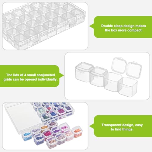 Miniatura 3 de Mumdoyal Caja Organizadora Tornillos Caja Manualidades Diamond Painting Accesorios 28 Compartimentos, Para Piezas Pequeñas, Clavos, Cuentas, Joyas De Diamantes De Imitación