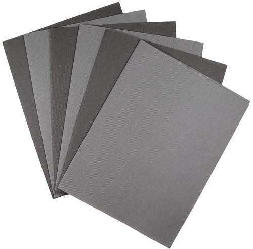 Image of KCS 4 /6 pc of 12 inch x 18 inch(30cmx45cm) 18CT Counted Cotton Aida Cloth Cross Stitch Fabric (6 pc,Medium Grey+Dark Grey)