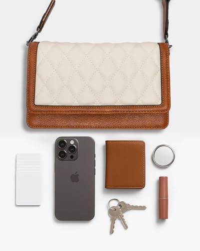 Image of Alldaily Quilted Small Crossbody Bag for Women, Wallet Purse with Card Slots & Phone Holder