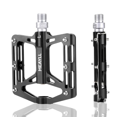 Fahrradpedale CNC-gefräste Aluminium MTB Pedale mit Cr-Mo-Stahlachse 306g Extra Breite Rutschfeste Flat Pedale mit Abgedichtete Lager 9/16 Pedale Fahrrad für Gravel Rennrad Mountainbike Trekking