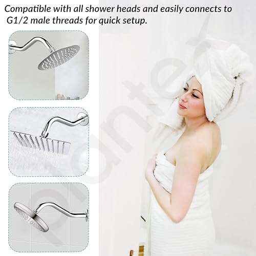 Image of Plantex 11-Inch S-Shaped Shower Arm for Overhead Shower /Stainless Steel Shower Arm Pipe /Wall Mount ShowerArm for Bathroom Fitting with -Inch Thread - Pack of 1 (Chrome)