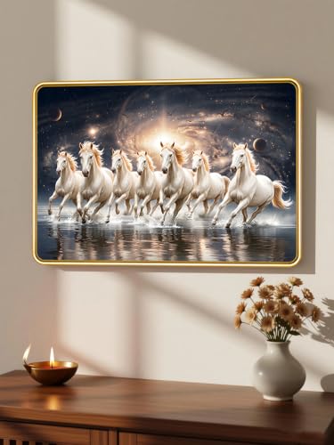 Image of 7 Running Horses Vastu Photo Frame, 16x24 Inch
