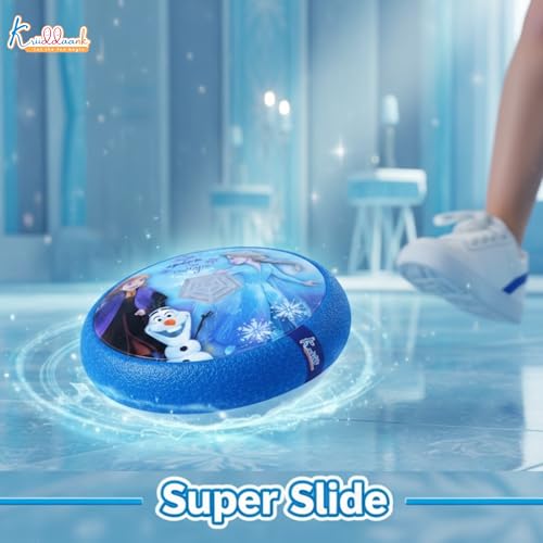 Image of Frozen Theme Hover Football - LED Light Up Air Soccer Ball with Soft Foam Bumpers -Disney Elsa & Anna Indoor Sports Toy for Kids Boys & Girls 3+, Glides on Smooth Surfaces, Safe Active Play