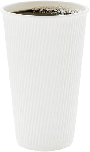 Vista 492 de Vasos de café de papel aislado de pared corrugada, 8 oz, Anaranjado