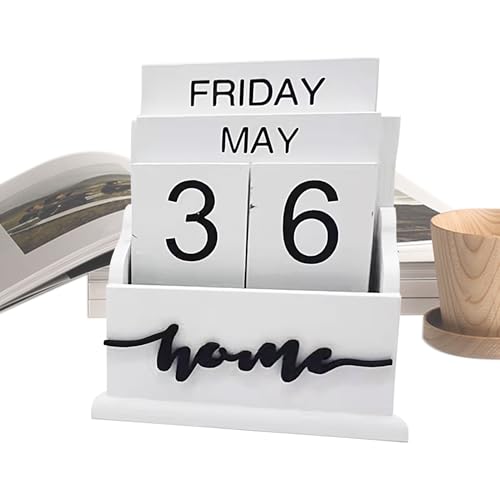 Calendario perpetuo retro de madera para decorar cafeterías y dormitorios rústicos