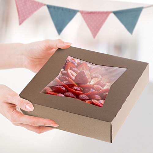 StarMar 9 inch Pie Boxes 12 Pack 9 x 9 pie box with clear window