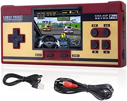 Handheld Game for Kids Built-in 348 HD Classic Retro Video Games USB Rechargeable 3.0 Inch Childrens Travel Electronics Toys Portable Game Player Gift for Boys and Girls Ages 4-8-12 (Purplish red)