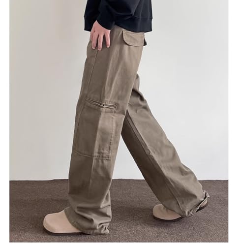 Mens Baggy Cargo Jeans Y2K Hip Hop Casual High Waist Wide Leg Bootcut Flared Jean Pants for Man Streetwear3