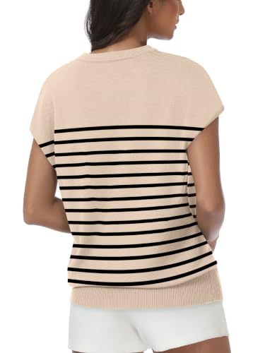 Image of Womens Tops Summer Sweaters Short Sleeve Shirts Dressy Casual Basic Casual Cap Sleeve Tops Beach Vacation Clothes