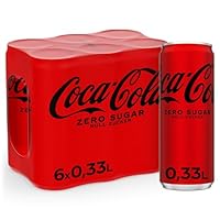 Coca-Cola Zero Sugar - koffeinhaltiges Erfrischungsgetränk mit originalem Coca-Cola Geschmack - null Zucker und ohne Kalorien - in stylischen Dosen (6 x 330 ml)