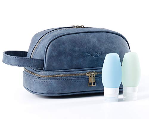 Bencool Leather Toiletry Bag For Men - Dopp Kit - with Free Travel
