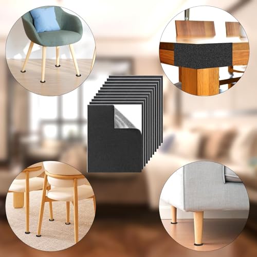 jwtyu 10 Stück Moosgummi Schwarz Rutschfeste 3mm Dick Schaumstoffplatte Selbstklebend Matte mit Kleberücken EVA Schaumstoff für Möbel DIY Projekte