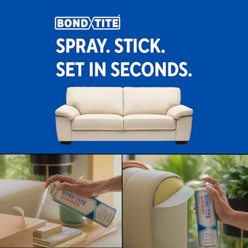 Image of Bondtite Quik Spray 200ml, Super-Fast Bonding High-Strength DIY Sprayable Adhesive, Multi-Purpose Glue for Crafts, Woodworking, and Household Repairs, Heat Resistant up to 120C