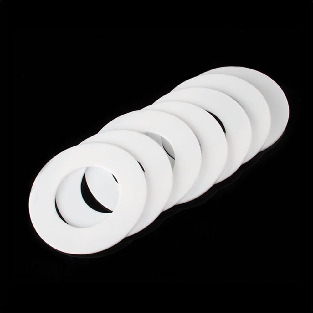 arandela de PTFE, Junta de arandela plana de PTFE de 5 uds for brida de manómetro, junta de tubería de agua ID 61-140mm(105x110x1.5mm)