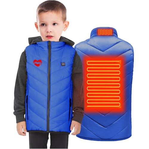 Heated Gilet for Boy Girl, Kids Heating Vest 3 Temperature Levels Heated Jacket USB Body Warmer Waterproof Waistcoat2