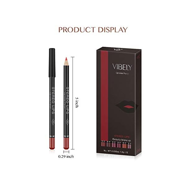 12-Colors-Lip-Liner-Pencil-Professional-Matte-Lip-Liner-and-Lipstick-set-for-Waterproof-Long-Lasting-Smooth-Natural-Lip-Makeup Vibely 12 Colors - Lip Liner Pencil Professional Matte, Lip Liner and Lipstick set for Waterproof Long Lasting Smooth Natural Lip Makeup