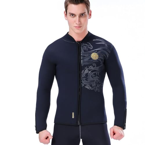Chaqueta de traje de buceo unisex con forro polar, neopreno 5MM, cálido para invierno, para buceo, snorkel, navegación y surf miniatura 3