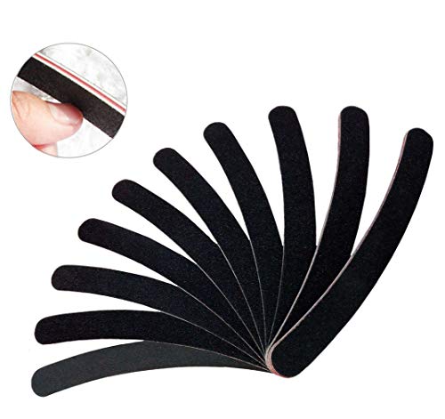 Nail Files, ReachTop 20 Pack Black Professional Washable Nail Buffer Double Sided 100 180 Grit Sanding Buffers Emery Boards for Home Salon Art Pedicure Manicure Tools