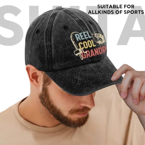 Image of Fishing Adjustable Cotton Baseball Cap, Funny Trucker Hat Gift for Men Women Grandpa Dad Fishing Lover Fisherman