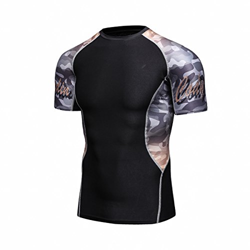 Men's Lightweight Short Sleeve Cool Dry Rashguards Compression Sports Workout T-Shirt2