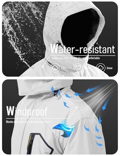 Image of MAGCOMSEN Men's Winter Coats Waterproof Ski Snow Jacket Warm Fleece Jacket Parka Raincoats With Multi-Pockets| Standard Length