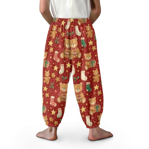 Image of Unisex Little Kids Yoga Trousers Bohemian Beach Pants Baggy Harem Activewear for Boys and Girls Age 3-10