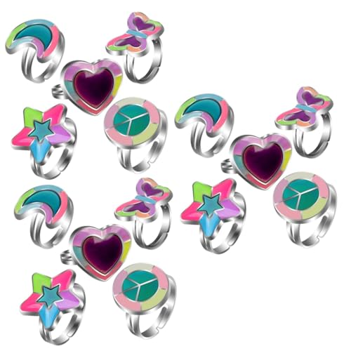 Bague changeant de couleur par température FOMIYES ajustable en forme de cœur pour femme